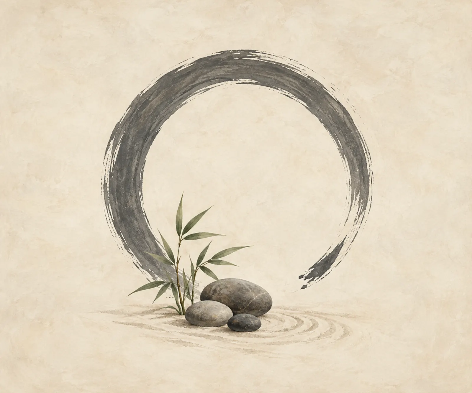 Zen Enso Garden wall tapestry artwork