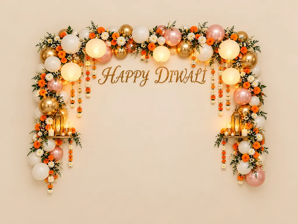 Diwali Ivory and Blush Backdrop backdrop artwork