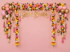 Godh Bharai Pink Backdrop