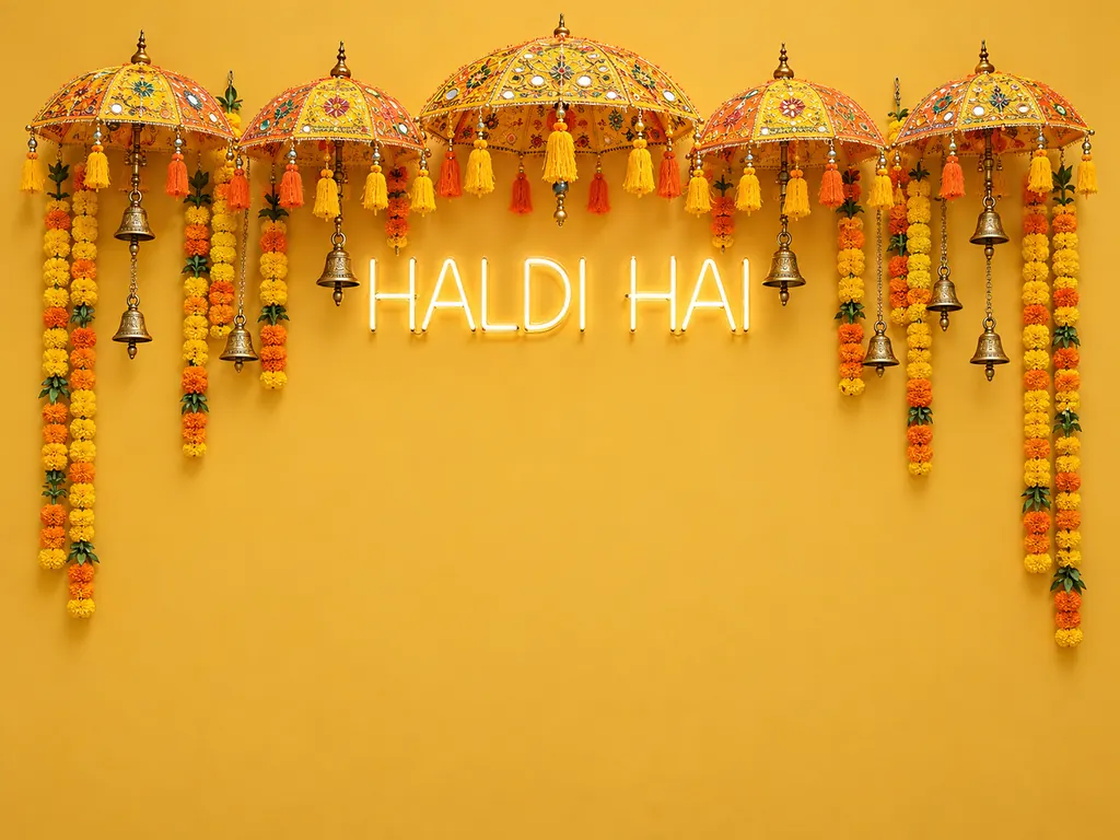 Haldi Hai Umbrellas Backdrop backdrop artwork