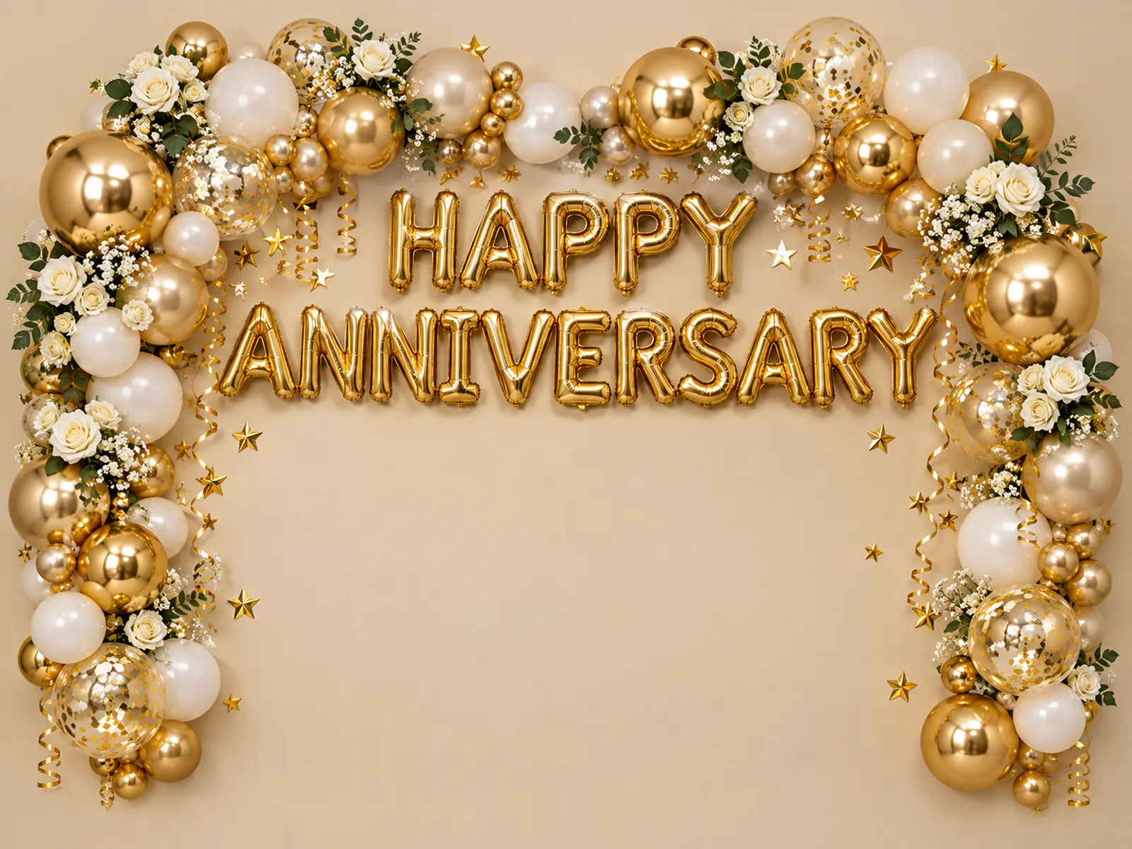 Happy Anniversary Gold Backdrop backdrop artwork