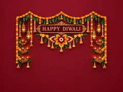 Happy Diwali Red and Gold Backdrop