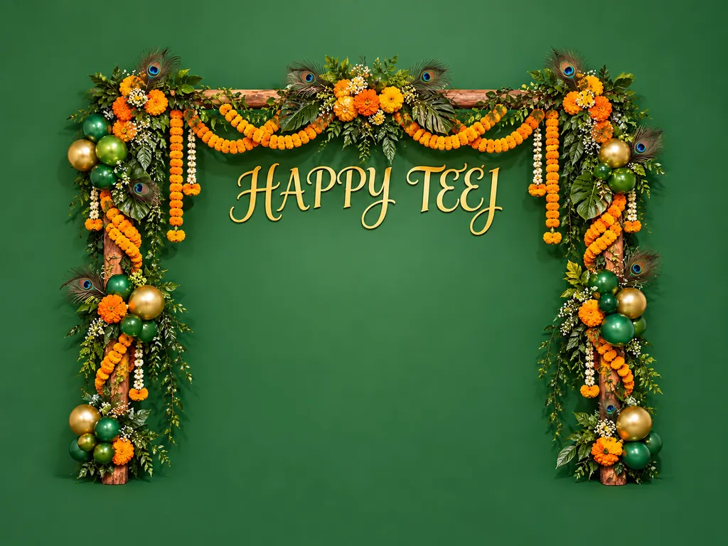 Happy Teej Backdrop backdrop artwork