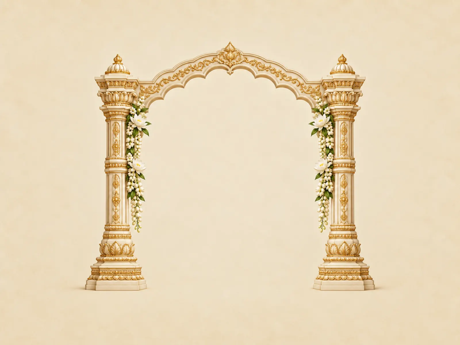 Ivory Gold Temple Pillars Backdrop backdrop artwork