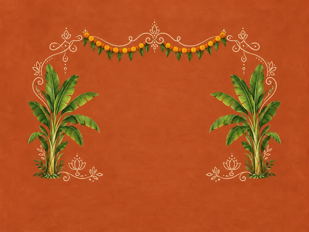 Kolam Banana Leaf Frame Backdrop backdrop artwork