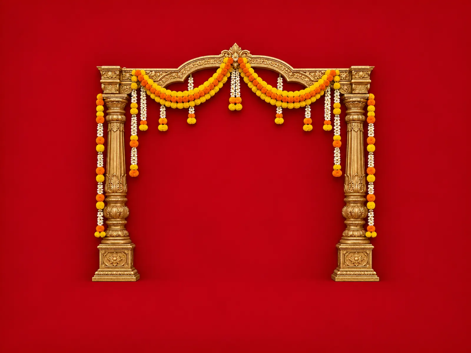 Marigold Temple Festive Backdrop backdrop artwork