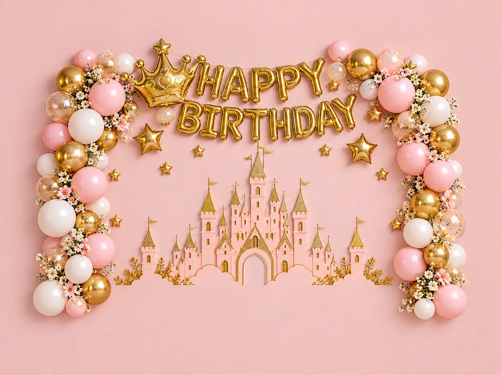 Princess Castle Birthday Backdrop backdrop artwork