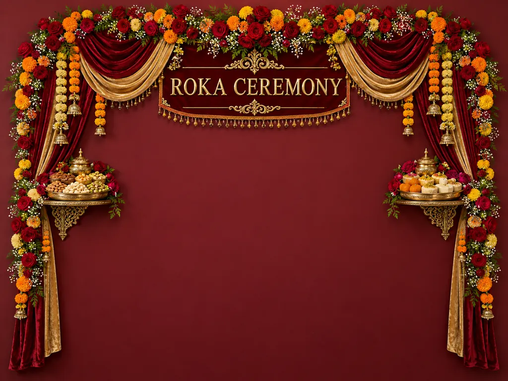 Roka Ceremony Backdrop backdrop artwork