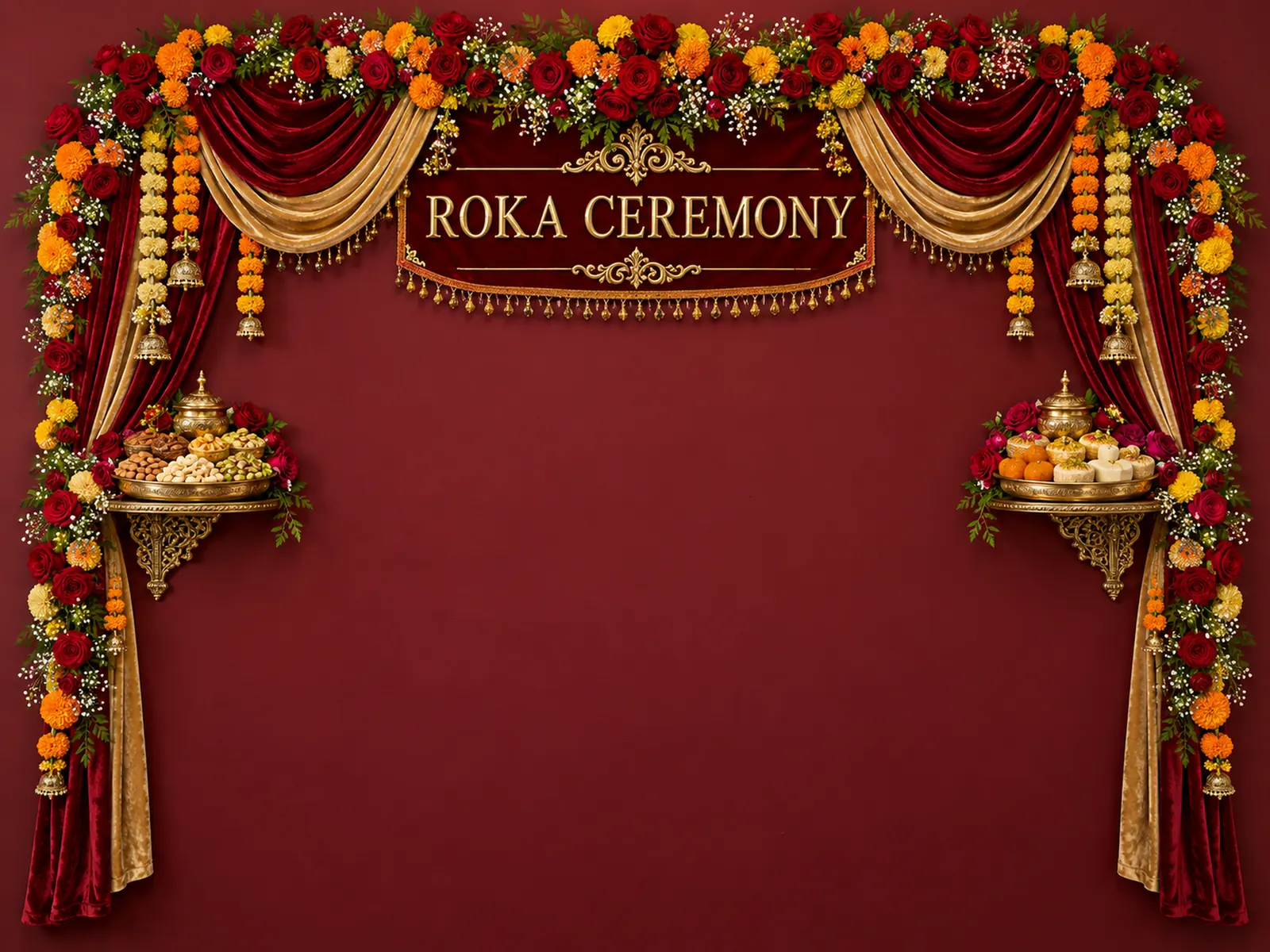 Roka Ceremony Backdrop backdrop artwork