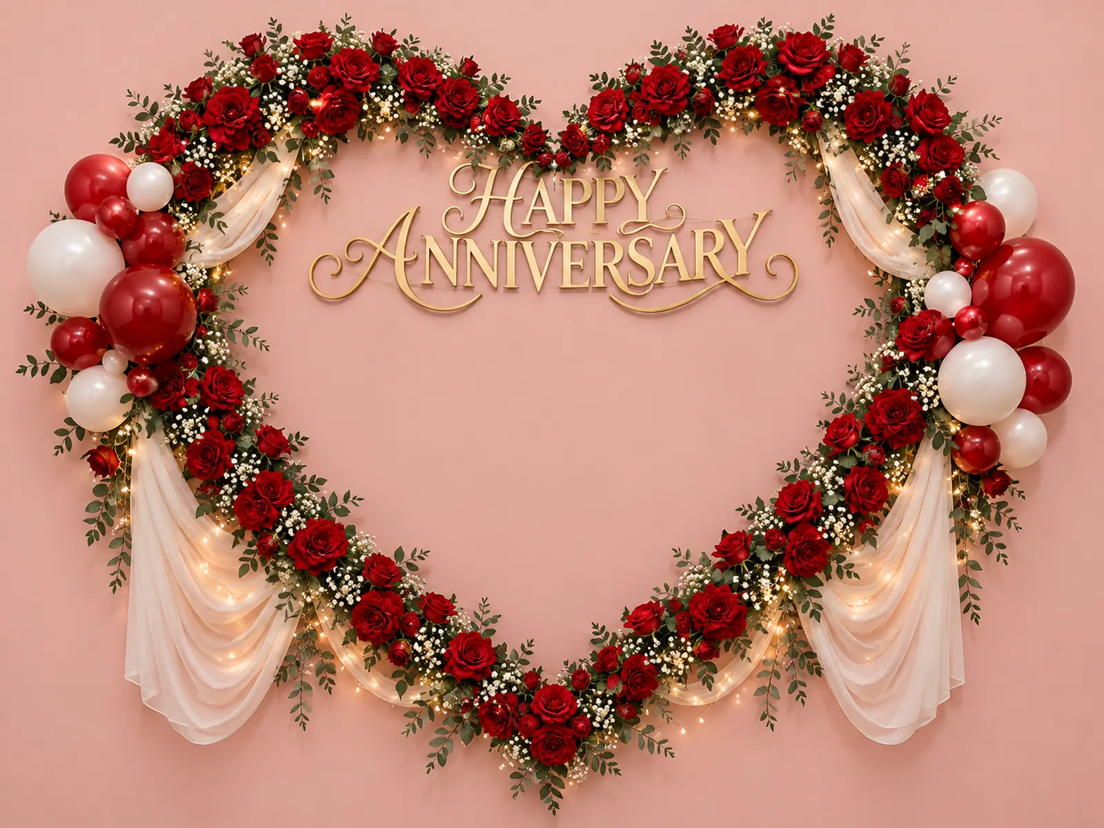 Rose Heart Anniversary Backdrop backdrop artwork