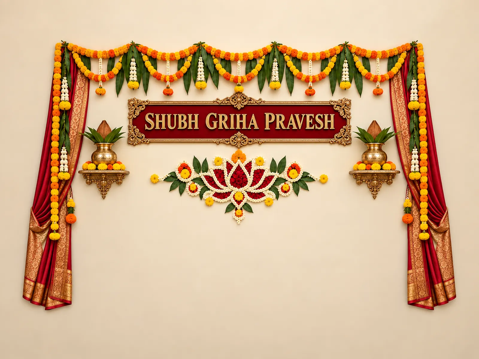 Shubh Griha Pravesh Backdrop backdrop artwork