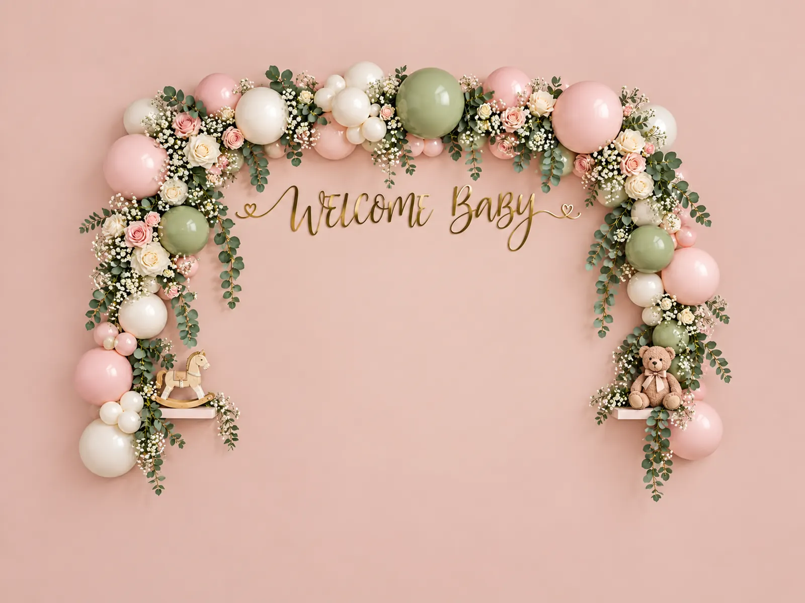 Welcome Baby Blush Backdrop backdrop artwork