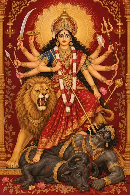 Durga Triumphs Over Mahishasura