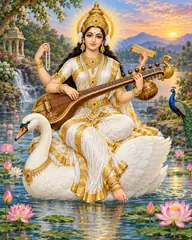 Saraswati on a White Swan