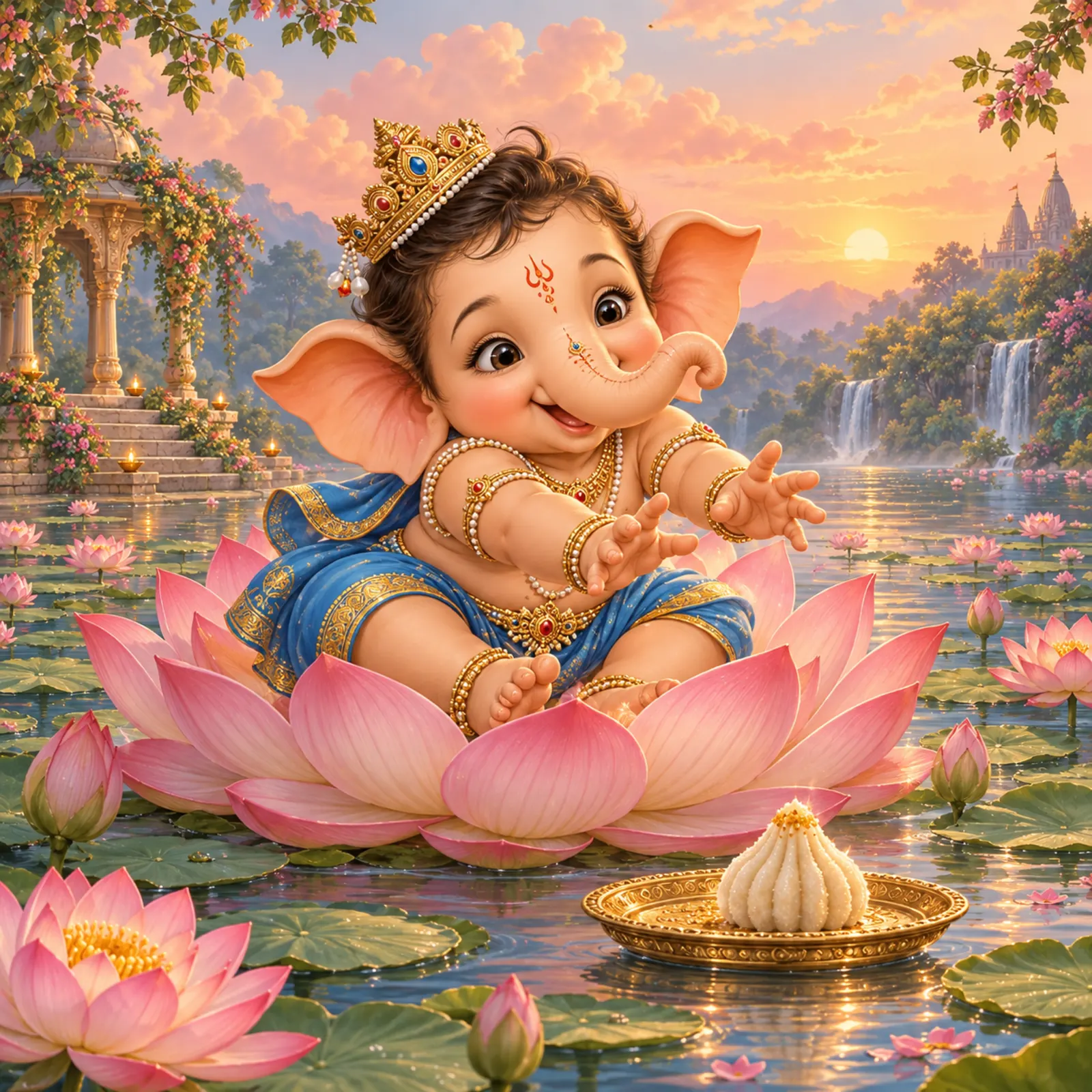 Bal Ganesha wall tapestry artwork