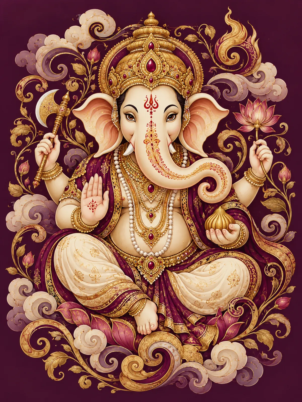 Ganesh Set 6 wall tapestry artwork