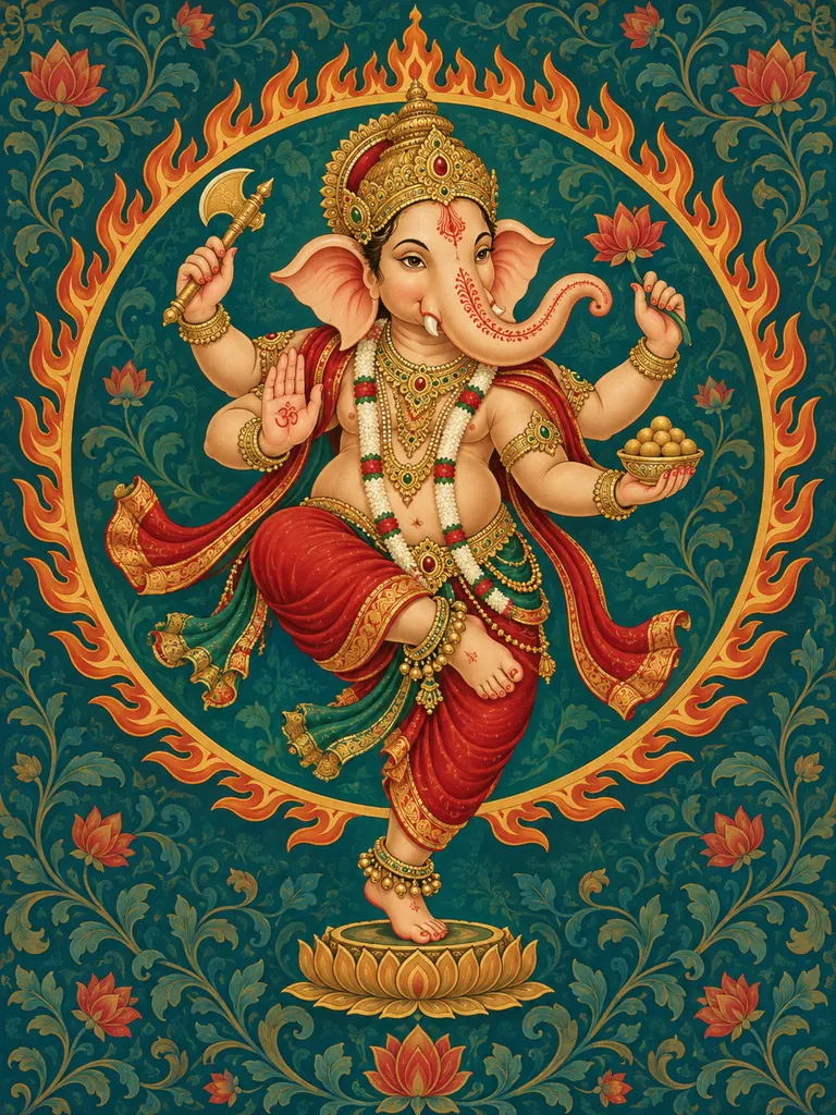 Nritya Ganapati wall tapestry artwork