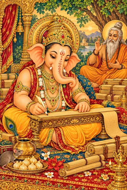 Ganesha Writing the Mahabharata