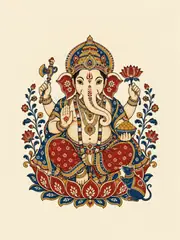Kalamkari-Inspired Ganesha