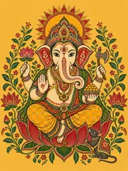 Madhubani-Inspired Ganesha
