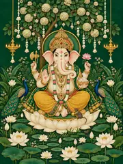 Pichwai-Inspired Ganesha