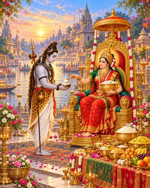 Annapurna Serving Shiva in Kashi