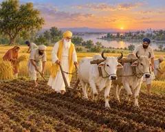 Guru Nanak Dev Ji Farming at Kartarpur