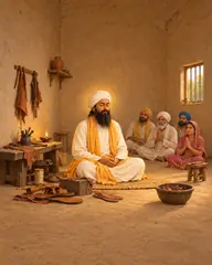 Guru Ravidas Ji in His Kashi Workshop