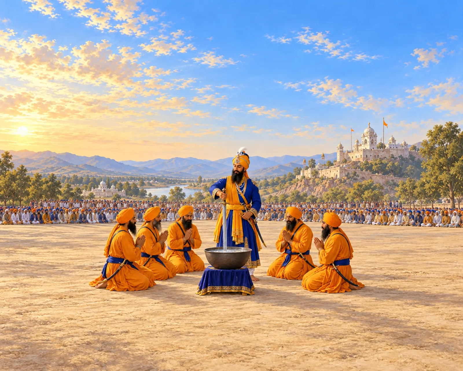 Vaisakhi and the Panj Pyare wall tapestry artwork