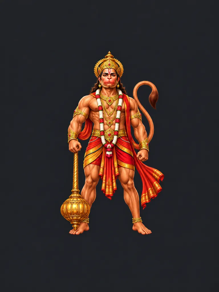 Bajrangbali wall tapestry artwork