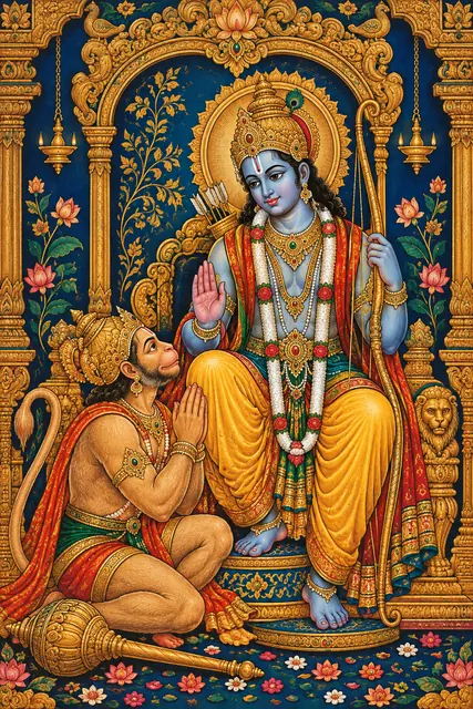 Devotional Rama and Hanuman Tableau