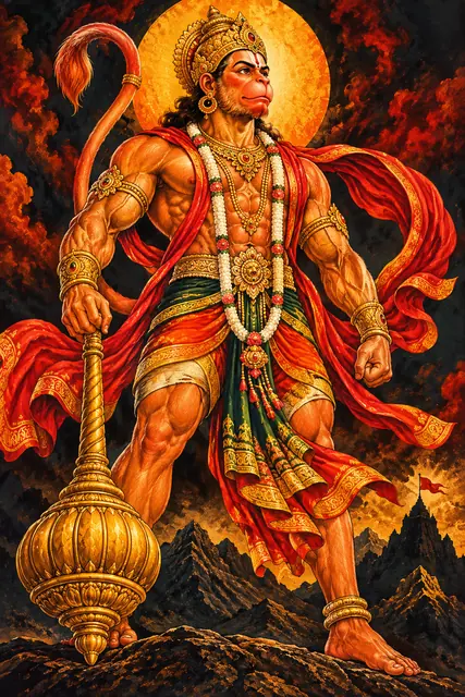 Hanuman Beneath the Golden Halo