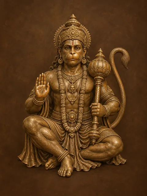 Hanuman Brass Relief Look