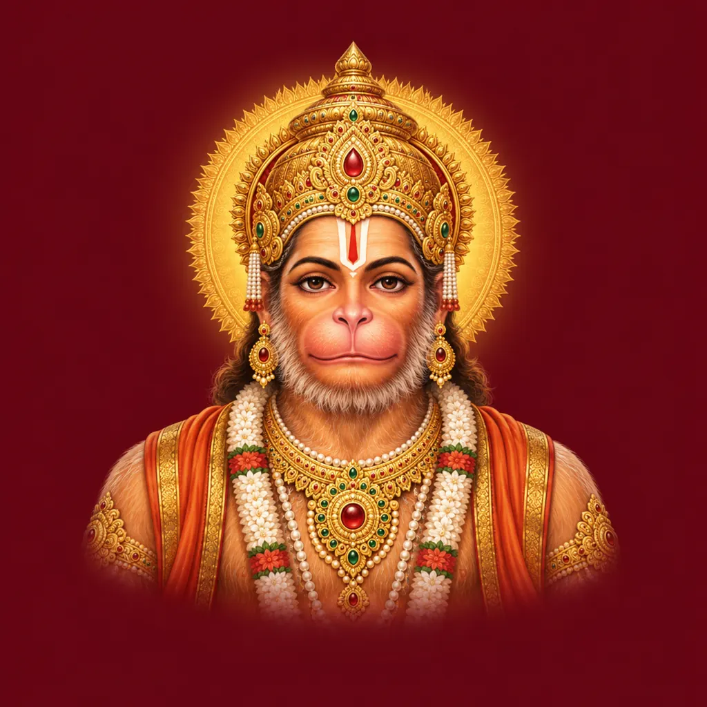 Hanuman Devotional Portrait wall tapestry artwork