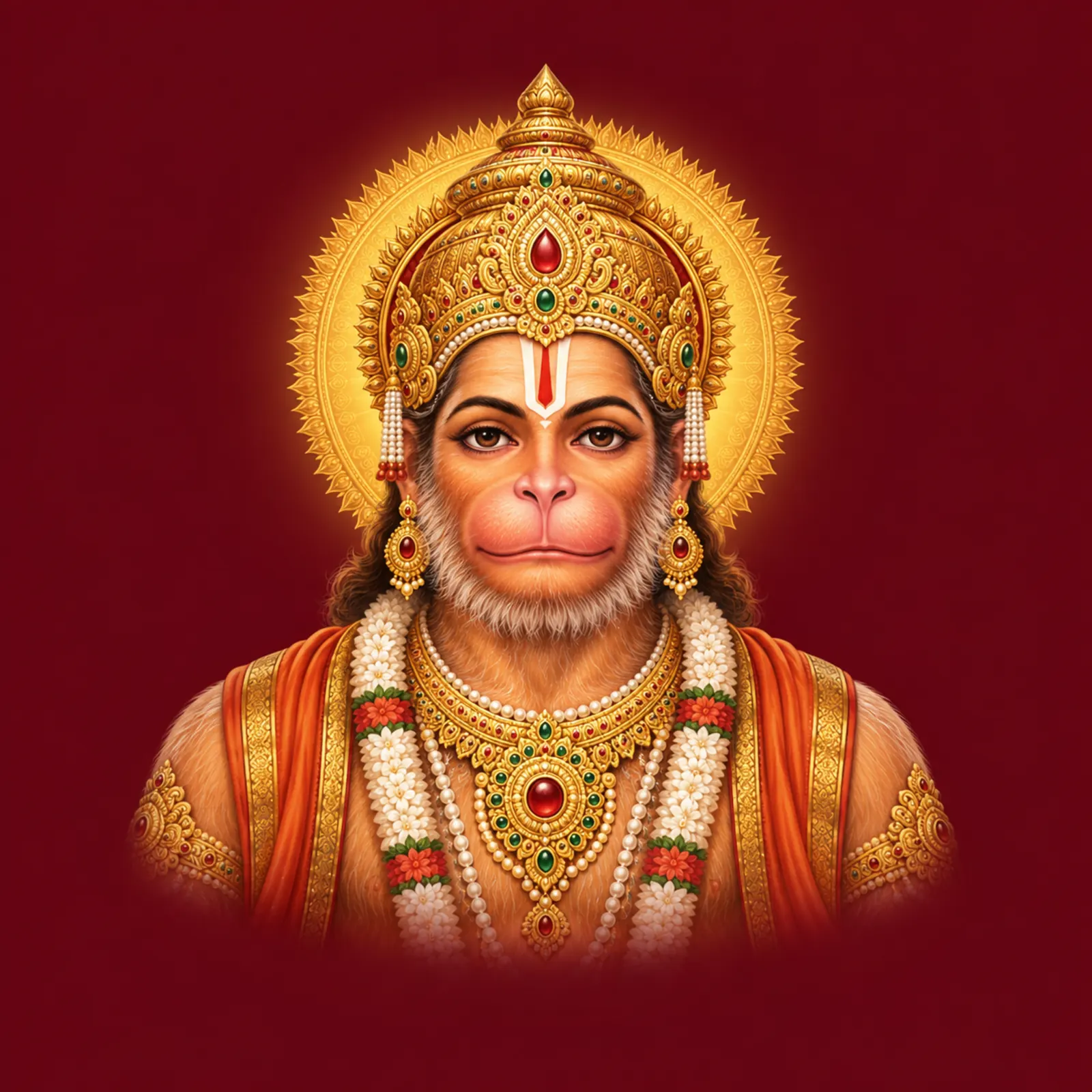 Hanuman Devotional Portrait wall tapestry artwork