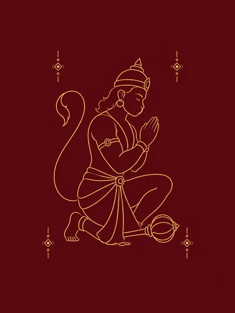 Hanuman Line Art