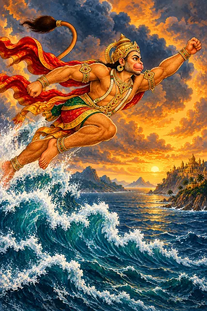 Hanuman's Leap Across the Ocean