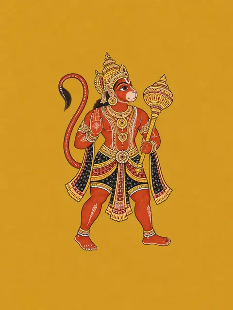 Pattachitra-Inspired Hanuman