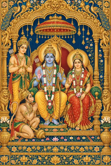 Rama Sita Hanuman Golden Temple Altar