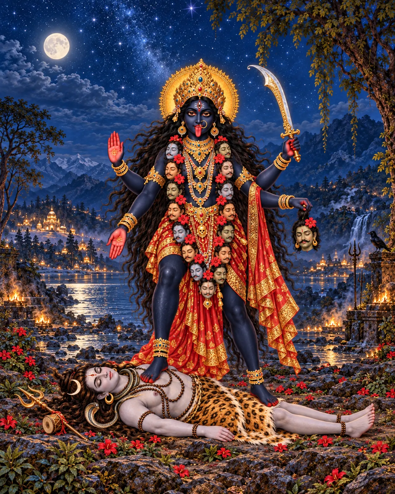 Dakshina Kali wall tapestry artwork