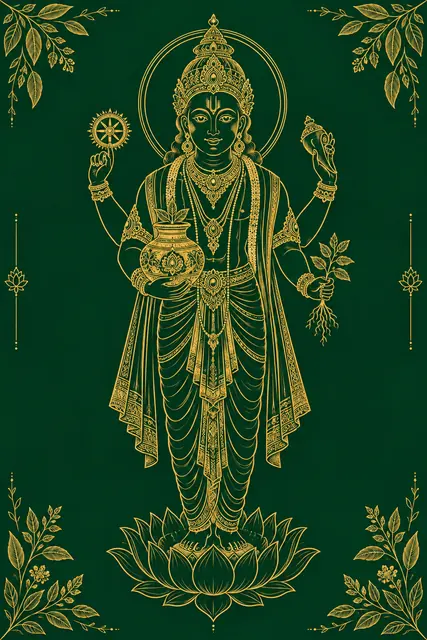 Golden Vishnu-Inspired Healing Deity