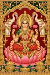 Gilded Lakshmi Tanjore Temple Scene