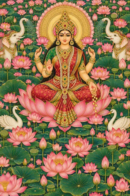 Goddess Lakshmi in a Lotus Pond