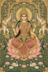 Ornate Lakshmi Beneath the Golden Arch
