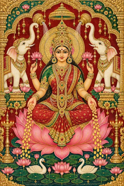 Gajalakshmi in Tanjore Splendour