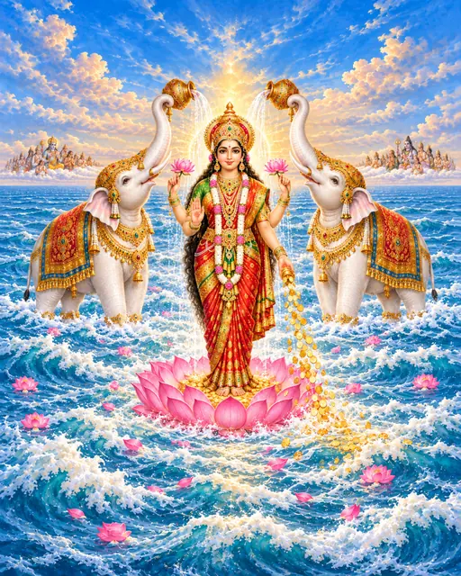 Lakshmi Rising from the Ocean of Milk