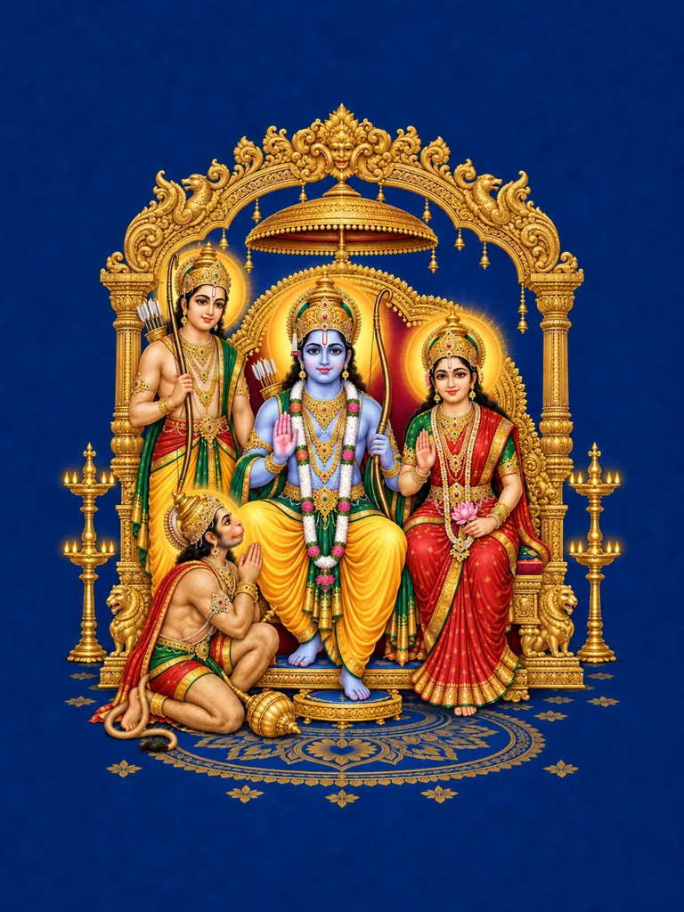 Ram Darbar Golden Arch wall tapestry artwork