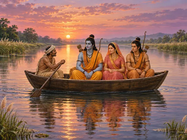 Ram Sita Lakshman River Crossing