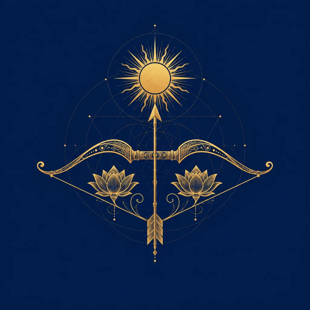 Rama Bow and Arrow Symbol Art wall tapestry artwork