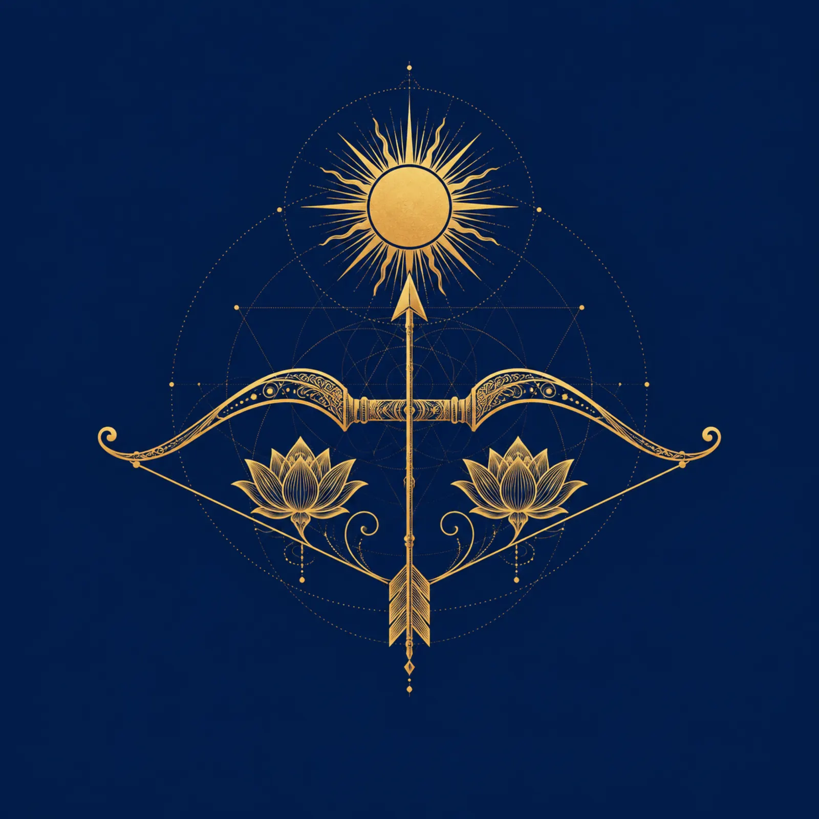 Rama Bow and Arrow Symbol Art wall tapestry artwork
